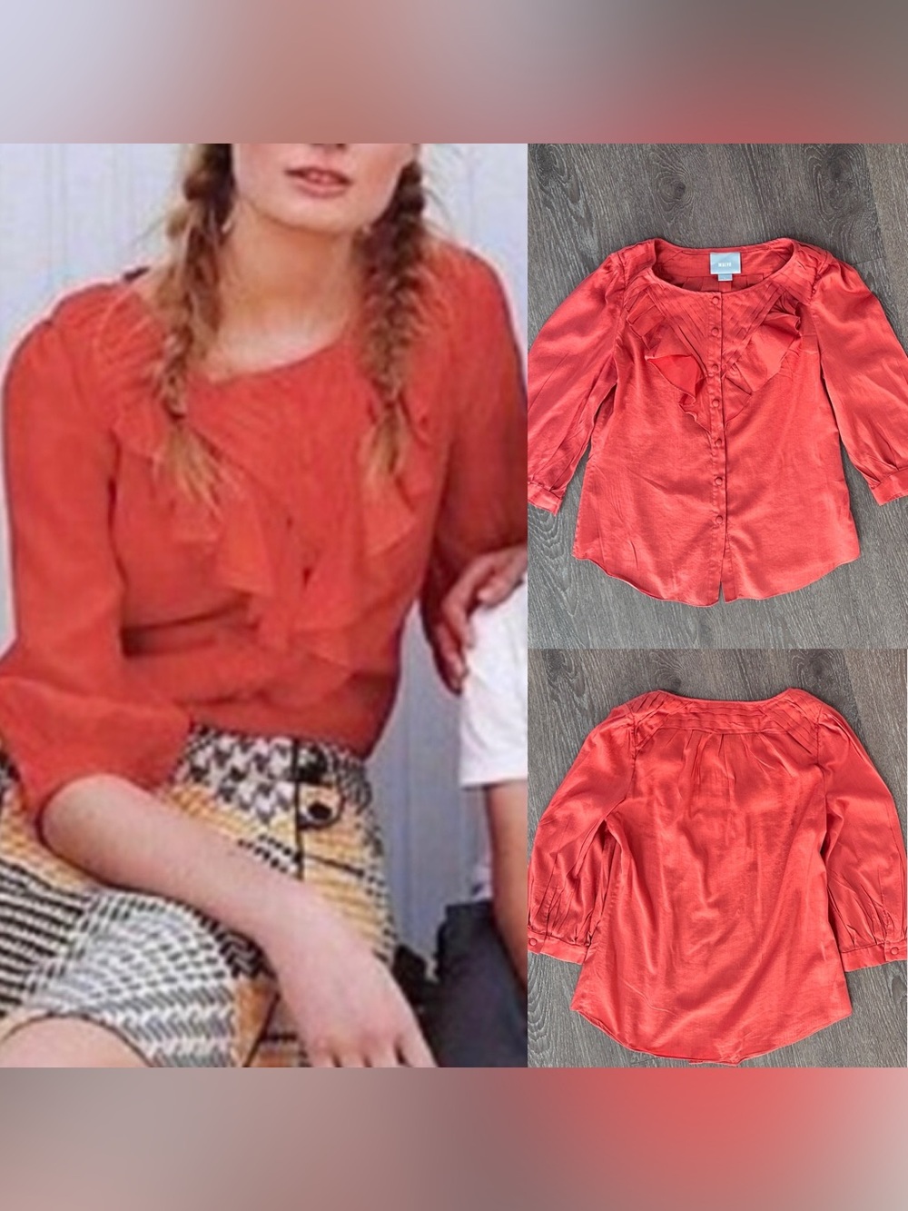 Maeve Anthropologie
Nicoleta Ruffled Peasant Top Shirt Size 2